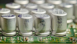 Precision Electronics - Capacitors on a Circuit Board