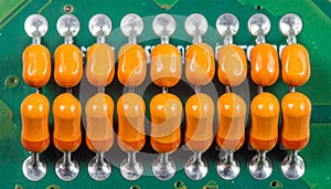 Precision Electronics - Capacitors on a Circuit Board