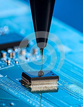 Precision Epoxy Application on a Microchip