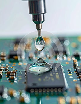 Precision Epoxy Application on a Microchip
