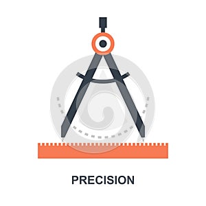 Precision flat icon design concept