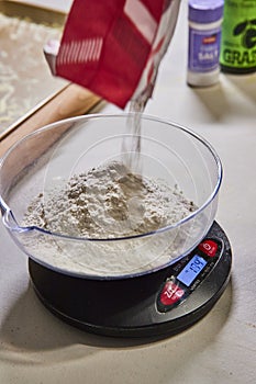 Precision Flour Measuring for Pasta Prep, Kitchen Close-Up