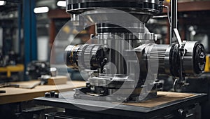 precision grinding and milling in industrial manufacturing. AI generated