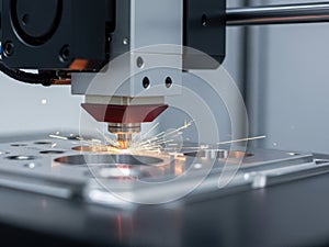 Precision laser cutting machine in action