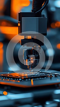 Precision Machinery in a High-Tech Facility Assembling Advanced Microchips