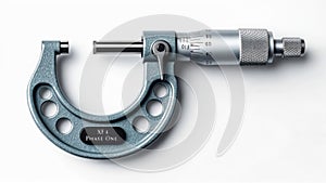 Precision Micrometer on White Background