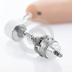 Precision Mechanical Component Assembly on White Background