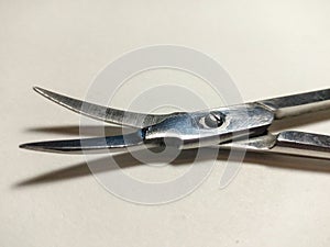 Precision Metal Nail Scissors, Trimmers, Clippers. Closeup.