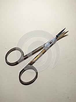 Precision Metal Nail Scissors, Trimmers, Clippers. Closeup.