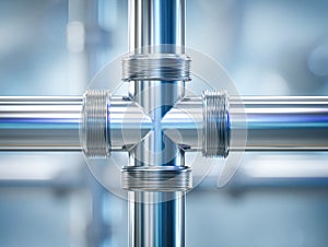 Precision metal pipe fitting in a modern industrial setting