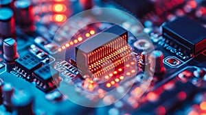 Precision Optical Sensor Photodiode in Technology Circuit Board