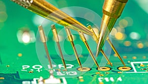 Precision Probe Testing on an Electronic Circuit Board