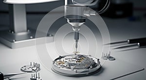 Precision Robotic Arm Assembling Intricate Watch Movement Components