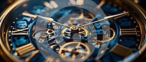 Precision of Time: The Intricacy of Clockwork. Concept Clock Mechanisms, Timekeeping Technology,