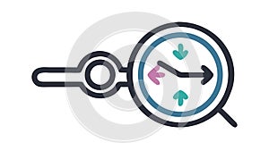 Precision Time Tracking with Magnifying Glass, Detailed Schedule Analysis, vector design Generative AI