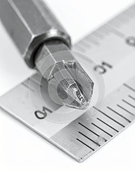 Precision Tool - Phillips Screwdriver Bit on a Ruler