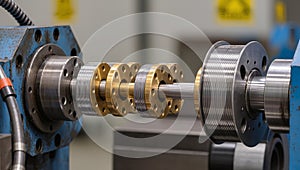 Precision wire winding machine with gold and silver spools â AI content