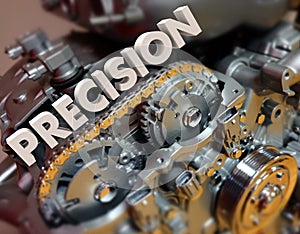 Precision Word Engine Gears Machine Exact Perfect Technology