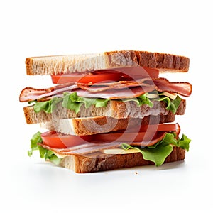 Precisionism-inspired Sandwich Art On White Background