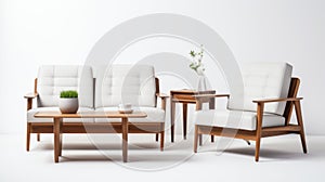 Precisionist-inspired Wooden Furniture With White Accents