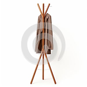 Precisionist Style Wooden Coat Rack By Sprigg - Light Brown Mori Kei Design photo