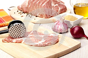 Precursors pork meat,