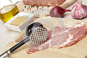 Precursors pork meat,