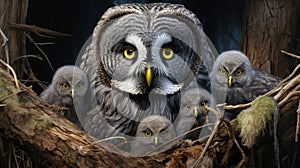 predator great gray owl