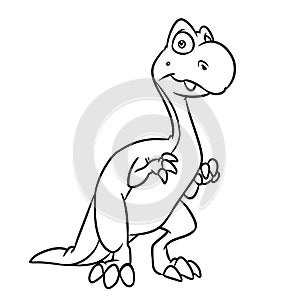 Predatory dinosaur cartoon illustration coloring page photo
