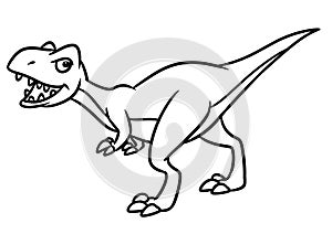 Predatory dinosaur raptor animal character cartoon coloring page photo