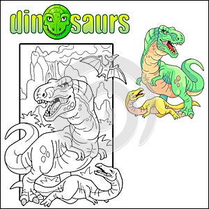 predatory dinosaur tyrannosaurus, design illustration