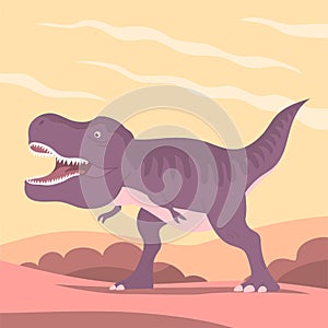 Predatory dinosaur tyrannosaurus rex of the Jurassic period