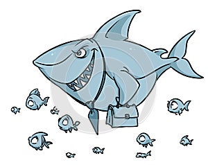 Predatory fish shark business competition superiority cartoon photo