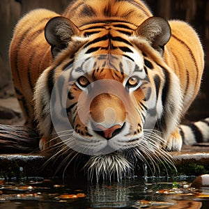 Predatory Majesty: The Formidable Tiger in Action. photo