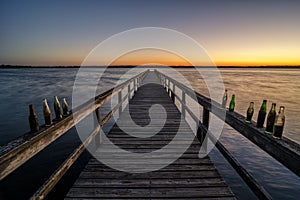 Predawn light from fishing pier, Reelfoot Lake State Park