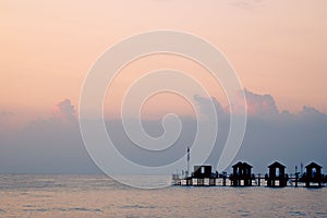 Predawn sky over the mediterranean sea