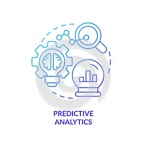 Predictive analytics blue gradient concept icon