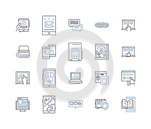 Predictive Analytics line icons collection. Forecasting , Modeling , Algorithm , Big Data , Trends , Optimization