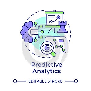 Predictive analytics multi color concept icon