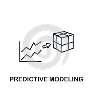 Predictive Modeling icon. Monochrome simple line Data Science icon for templates, web design and infographics