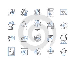 Predictive Modeling line icons collection. Forecasting, Analysis, Algorithms, Machine Learning, Predictions, Modeling