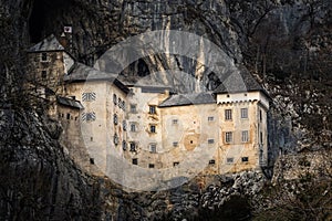 Predjama Castle built within a cave mouth in Slovenia