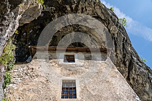Predjama castle built into a cave in Slovenia