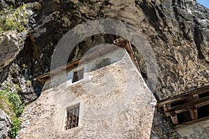 Predjama castle built into a cave in Slovenia