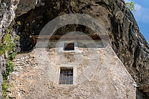 Predjama castle built into a cave in Slovenia