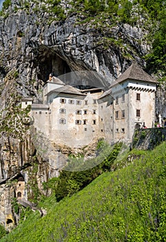 Predjama castle built into a cave in Slovenia