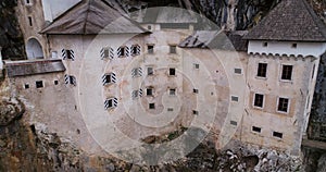 Predjama Castle in Slovenia - Aerial shot