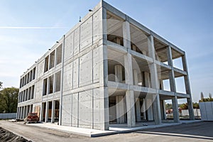 Prefab building structure assembled with concrete panels