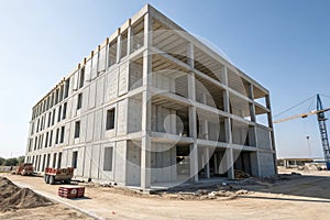 Prefab building structure assembled with concrete panels