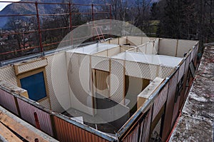 Prefab house demolition